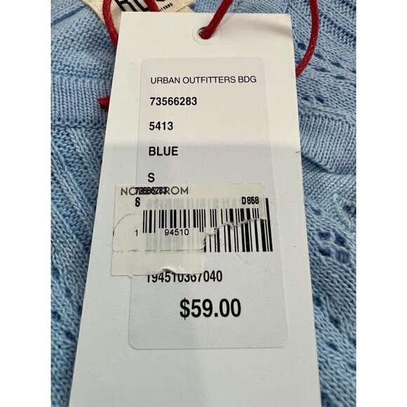 NWT BDG Size S-P Sky Pointelle Cardigan & Cami Twin Set Blue MSRP$59 - Picture 7 of 11